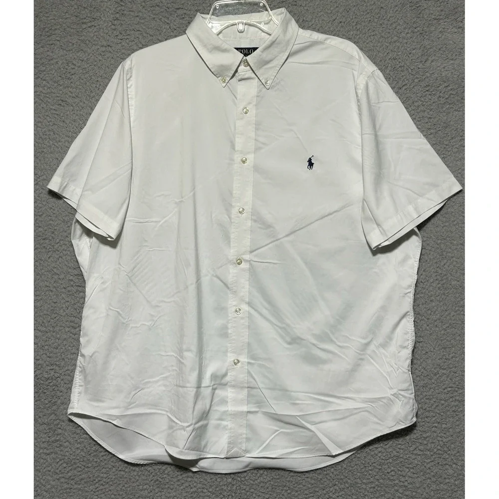 Polo Ralph Lauren‎ Performance Shirt Mens XL White Button Down SS Classic Fit